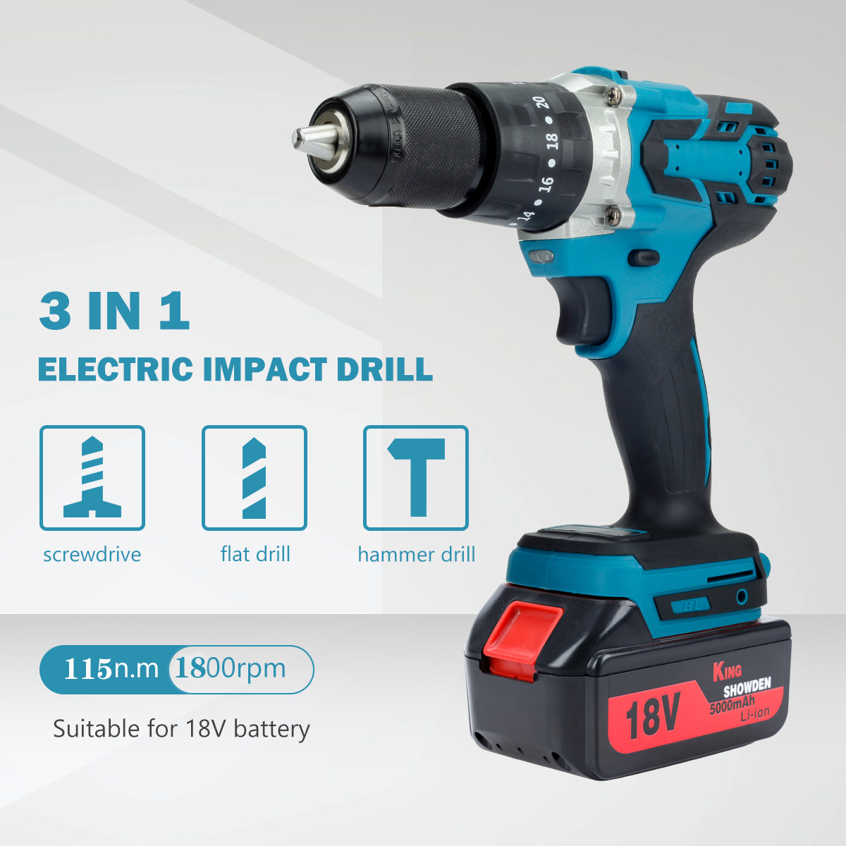 1/2 Inch 13mm Cordless Electric Screwdriver Ice Dril..